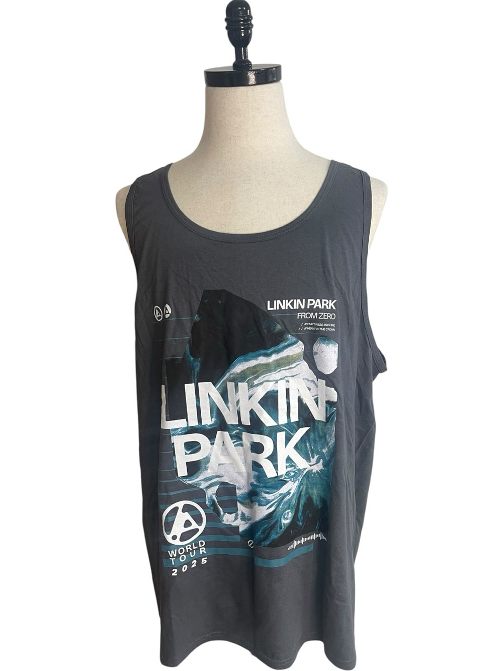 Linkin Park From Zero World Tour 2025 Jagged Graphic Tank Top Gray